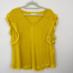 Chico's Womens Shirt Top Size XL 100% Linen Fringe Lightweight Summer Casual